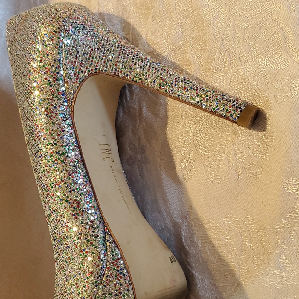 Glittery Silver Heels - image 5